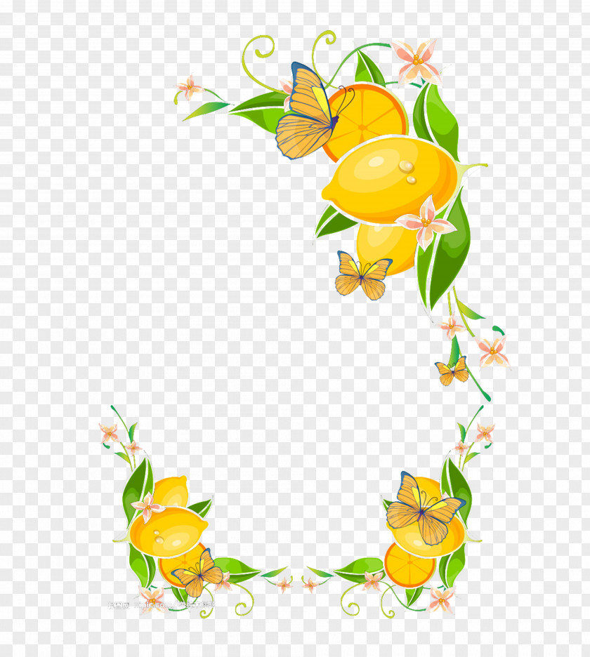 Lemon Border Juice Clip Art PNG