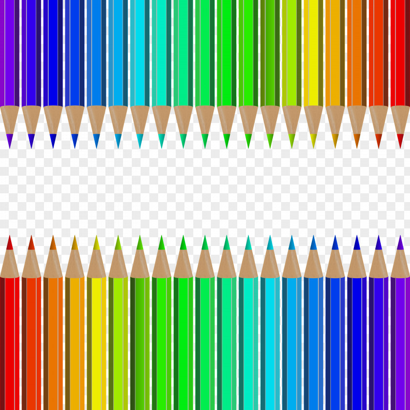 Colorful Pencil Border Colored PNG