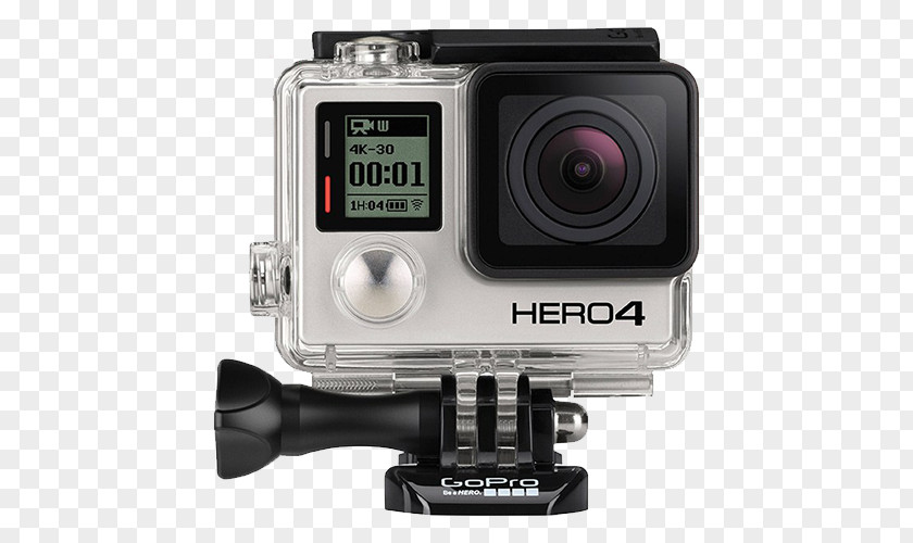 GoPro Hero 4 HERO4 Silver Edition Black Camera PNG