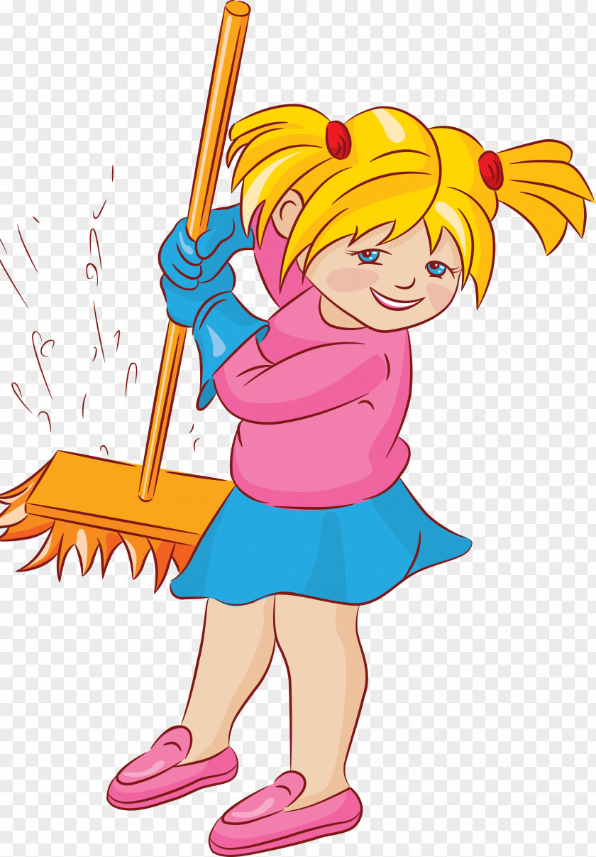 Kids Child Cleaning Clip Art PNG