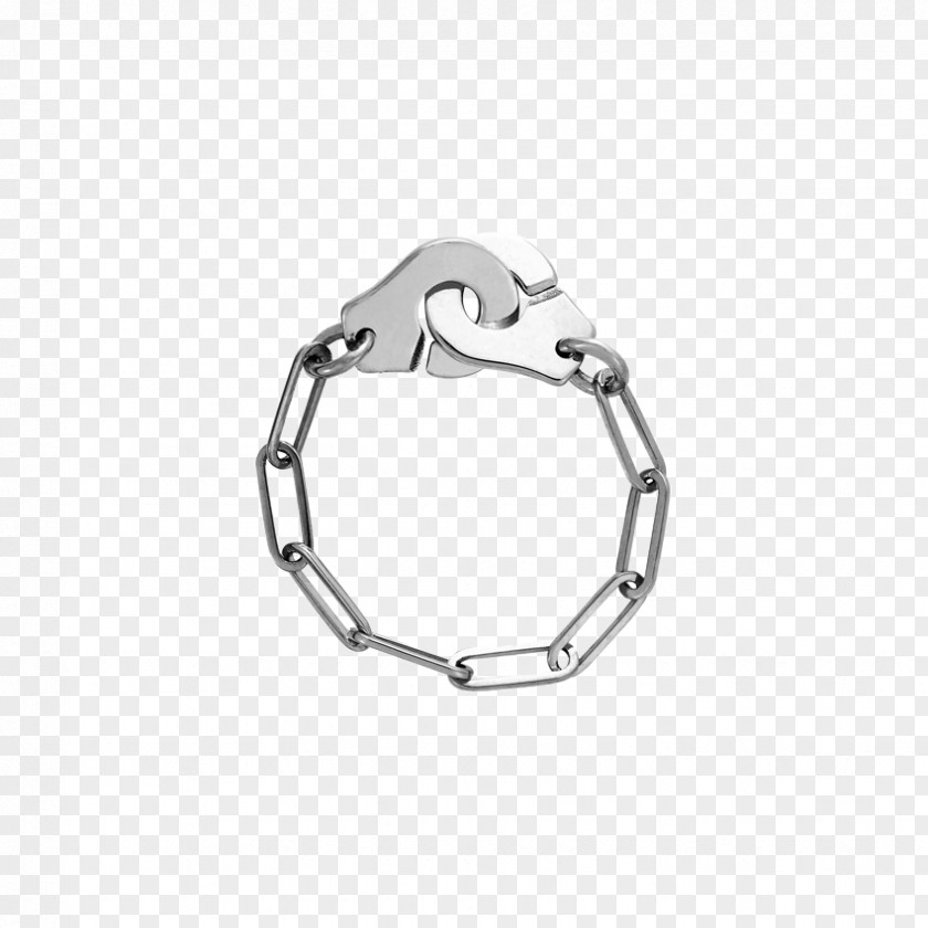 Ring Chain Jewellery Handcuffs Silver Bijou PNG