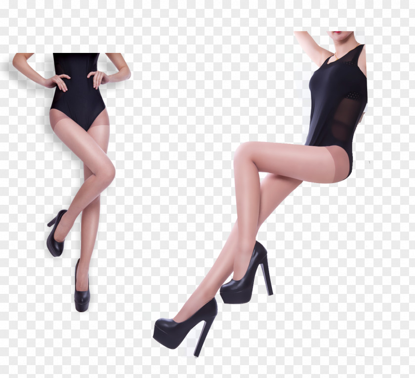 Stocking Leg Hosiery Pantyhose PNG Pantyhose, Legs, women's black monokini illustration clipart PNG