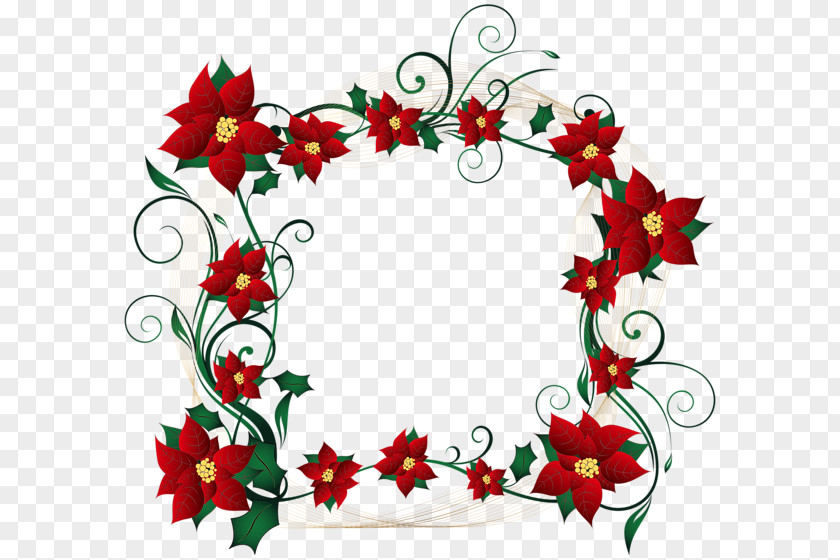 Flower Banner Candy Cane Christmas Decoration Borders And Frames Clip Art PNG