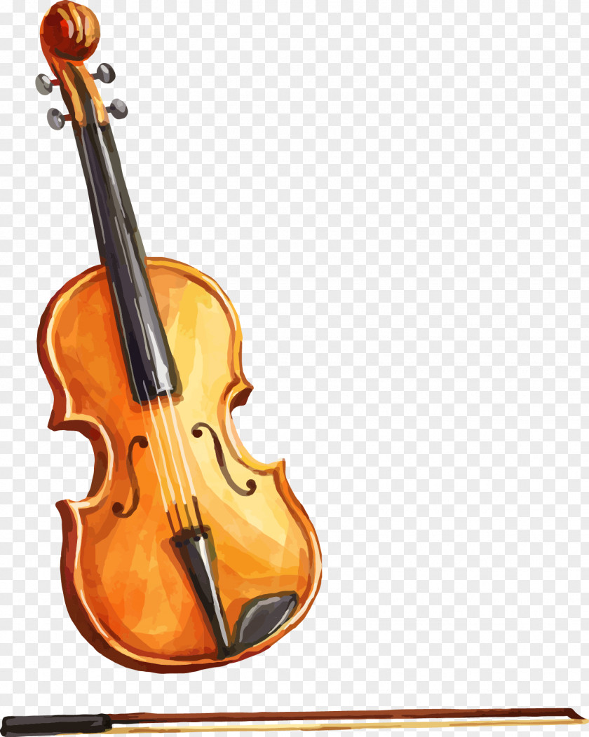 Hand-painted Violin Vector Material Bass Violone Viola Double PNG