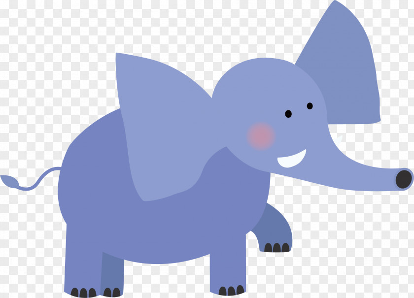 Blue Elephant Vector African Indian Illustration PNG