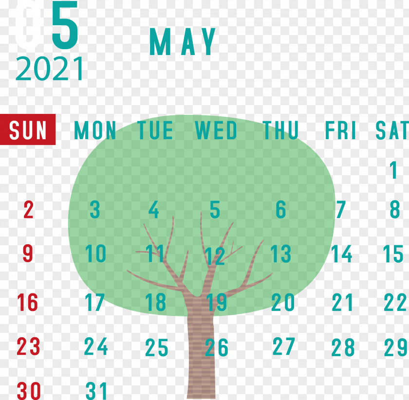 May 2021 Calendar PNG