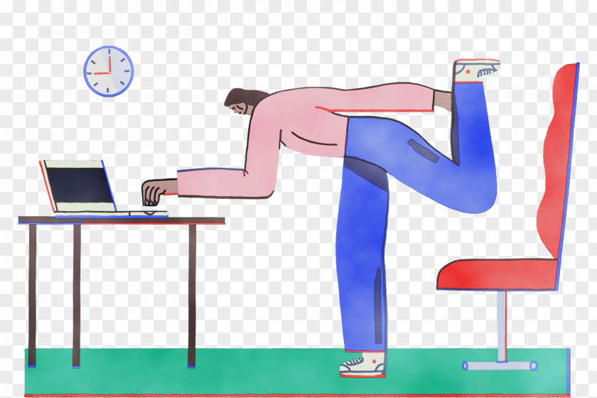 Cartoon Arm Desk Leg Sitting PNG