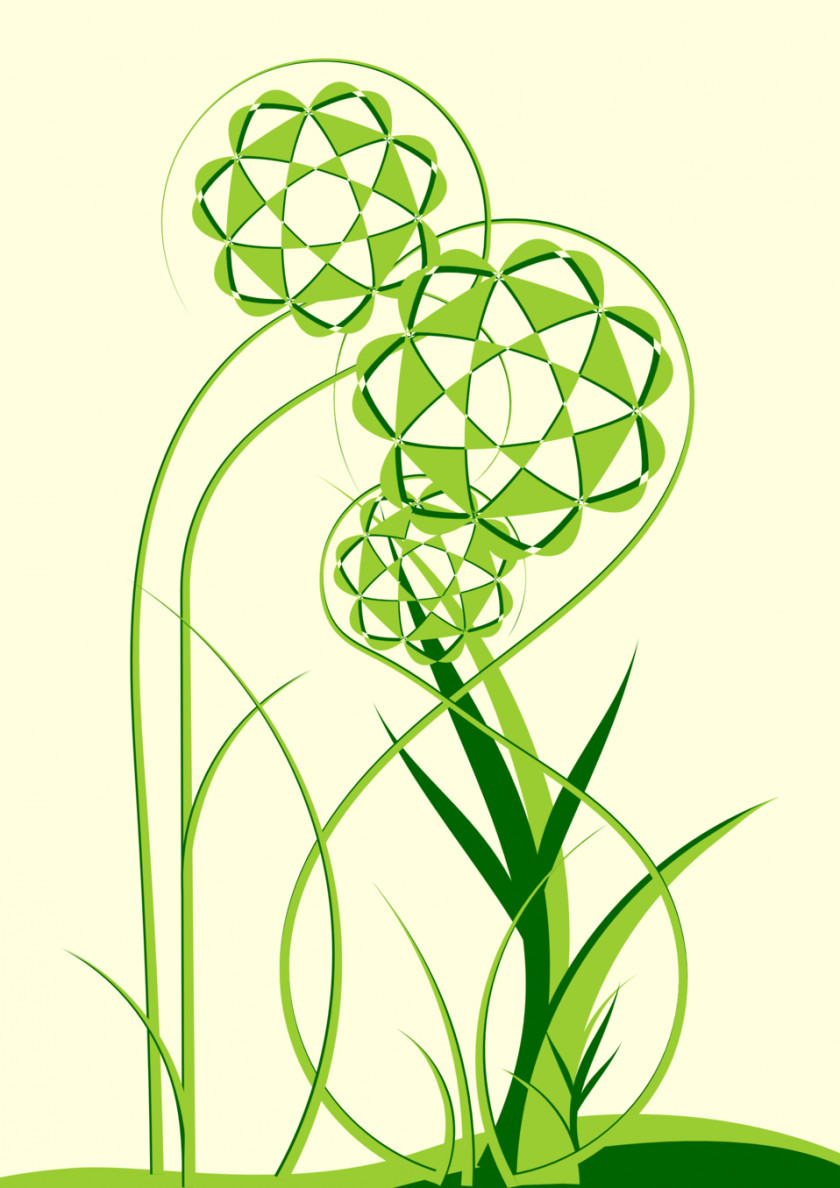 Green Floral Microsoft PowerPoint Clip Art PNG