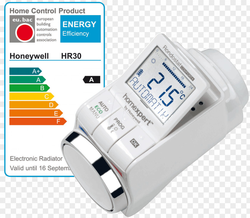 Radiator Thermostitc Valve Electronical 5 Up To 30 °C Homexpert Thermostatic Thermostat Head 8 28 By Honeywe Heating Radiators PNG