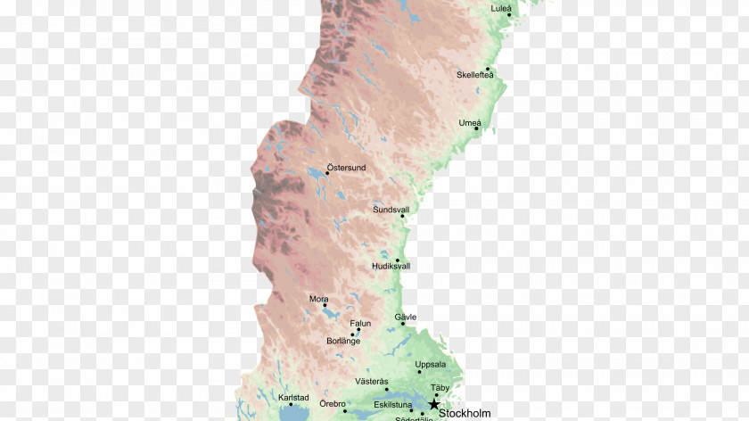 Topography Sweden Image Map PNG