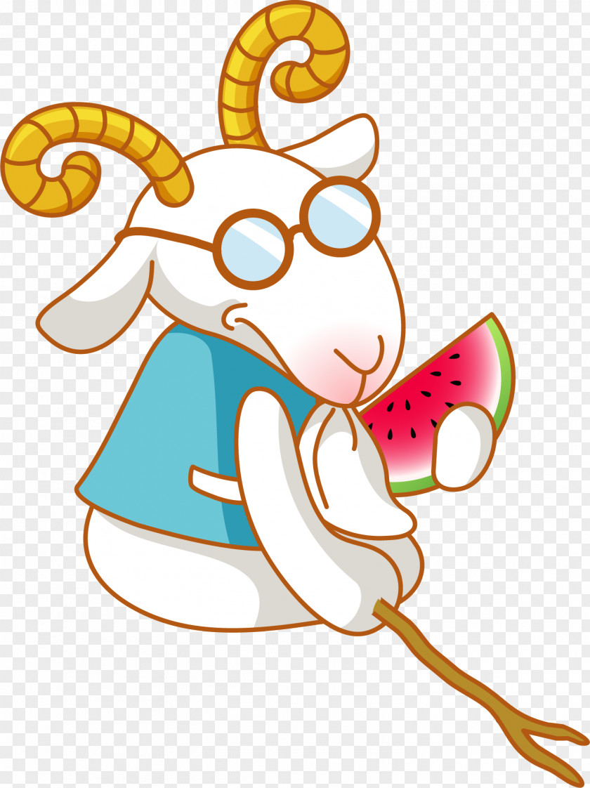 Cartoon White Goat Russian Sheepu2013goat Hybrid PNG