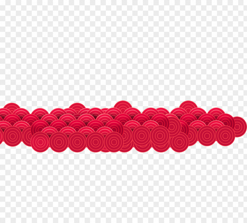 Clouds Red Heart Pattern PNG
