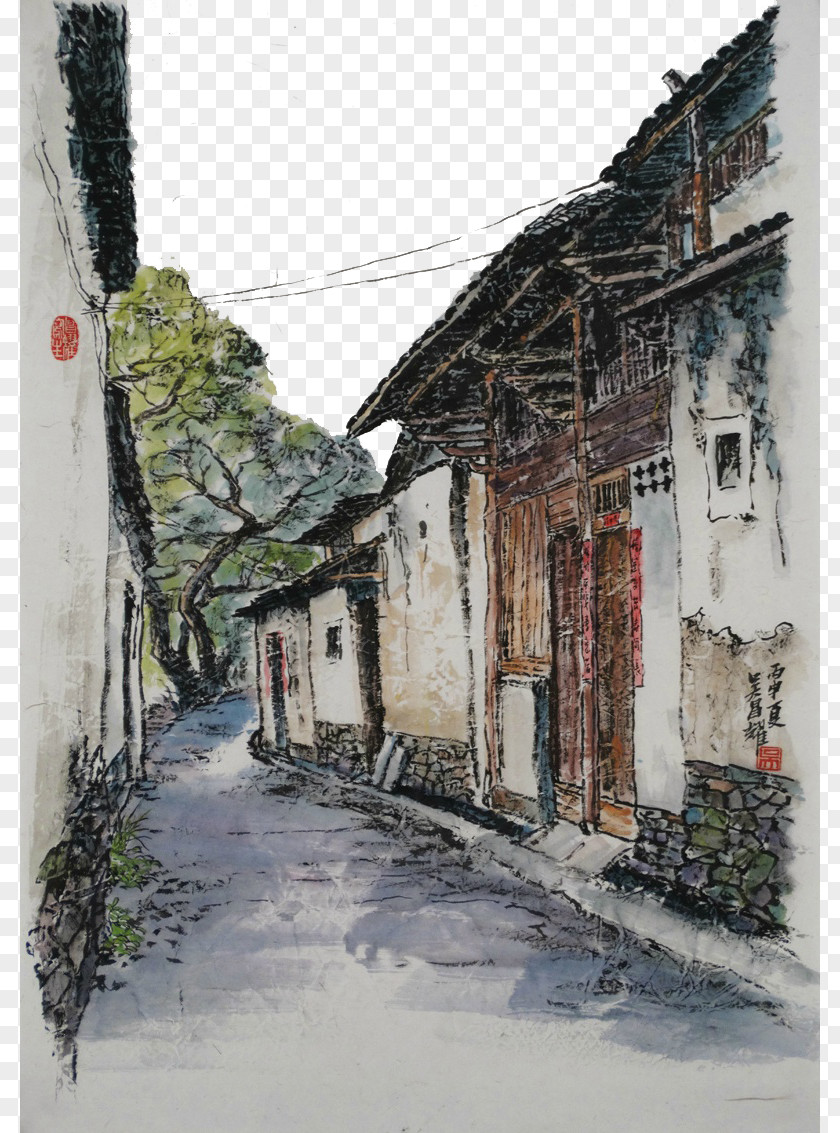 Creative FIG Southern Town Street Towns Of The Peoples Republic China Fengjing Heshun PNG
