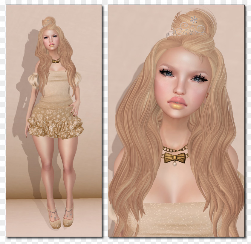 Barbie Blond Mannequin Brown Hair PNG