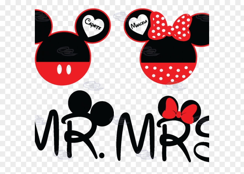 Desgin Minnie Mouse Mickey T-shirt Mrs. Mr. PNG