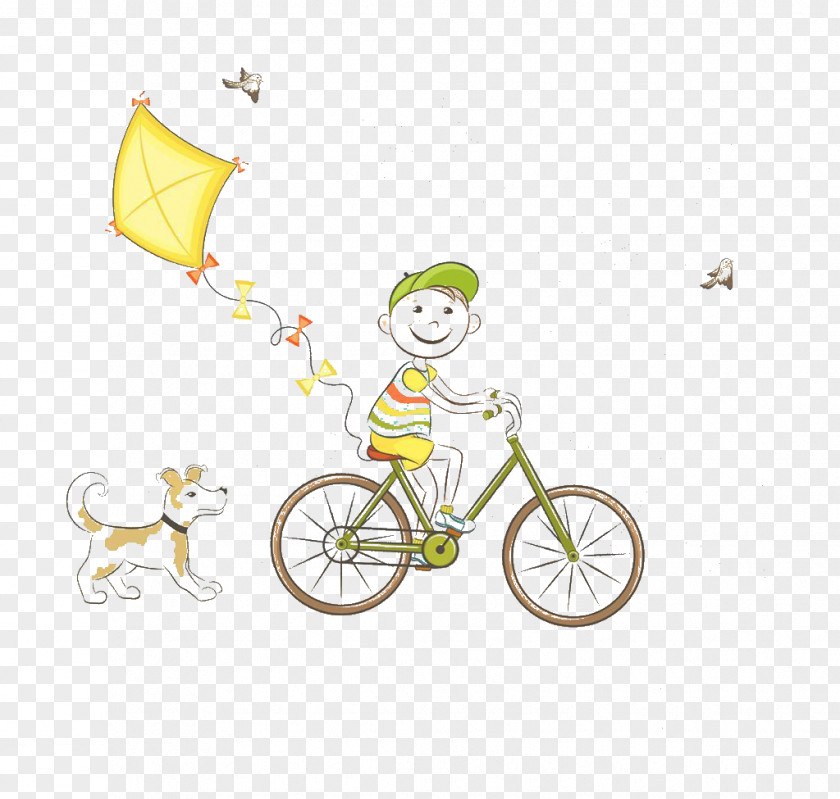 Fly A Kite Child Cartoon PNG