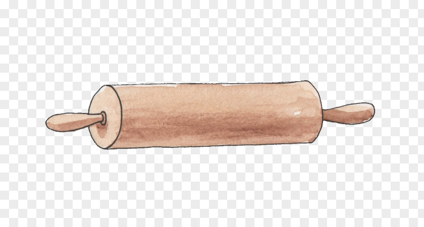 Lovely Hand-painted Cartoon Rolling Pin Kitchenware PNG