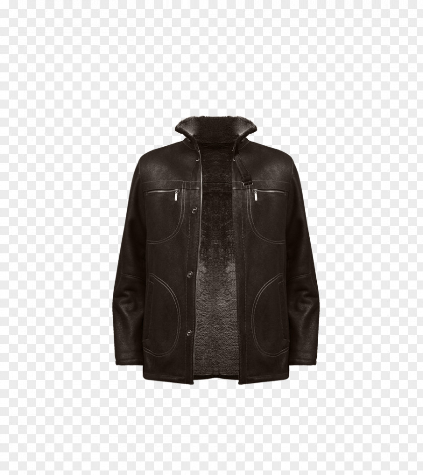 Jacket Shearling Coat Leather PNG