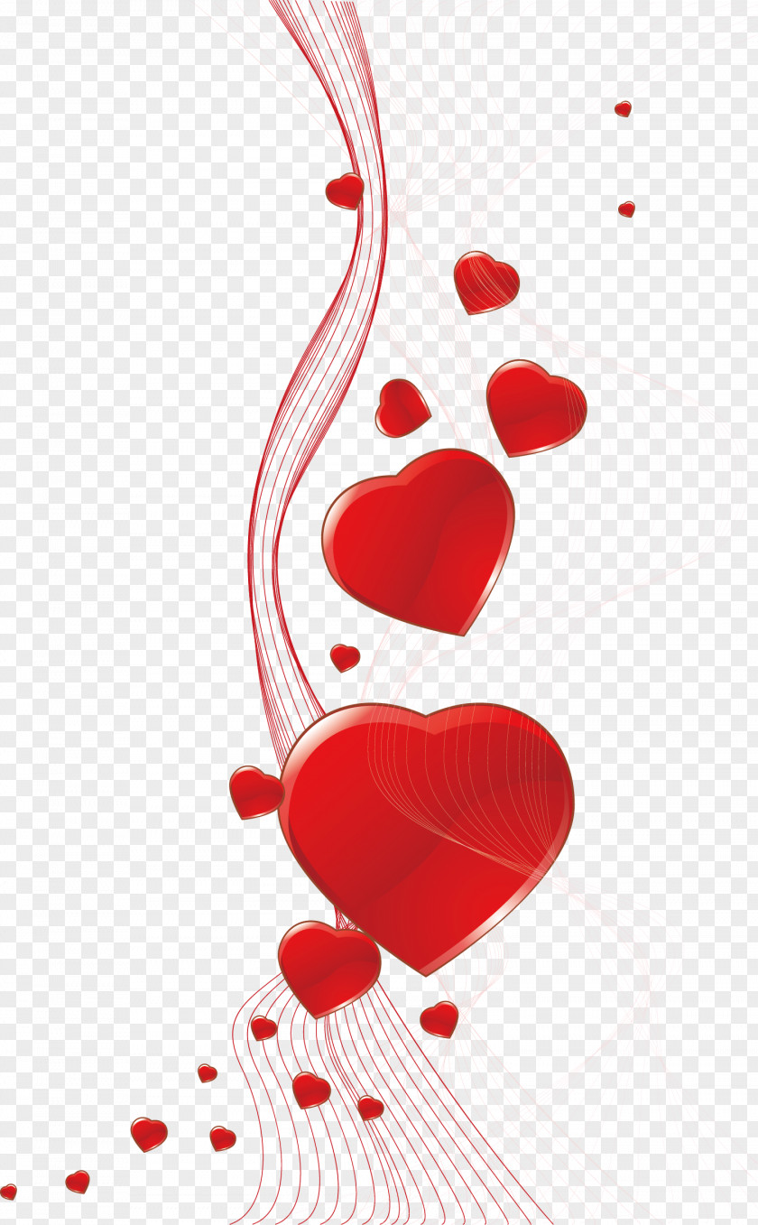 Red Hearts Background Card PNG