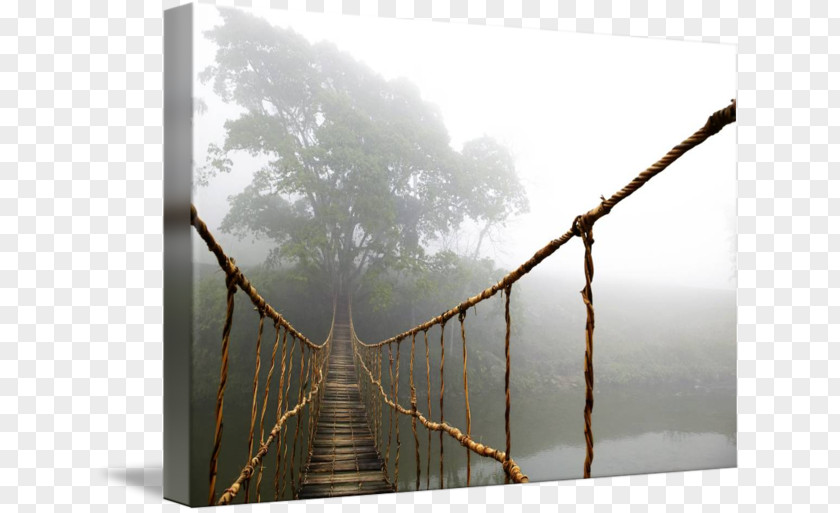 Rope Frame Simple Suspension Bridge Canvas Print Printing PNG