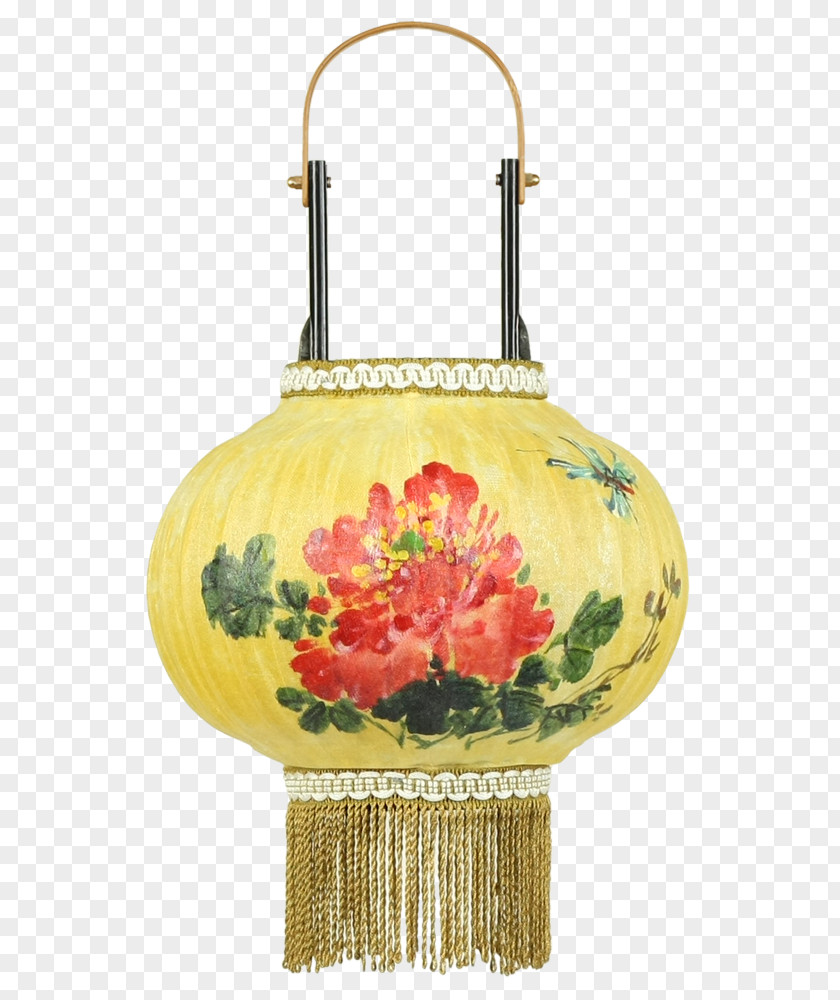 Watercolor Peony Vase Lighting Flower PNG