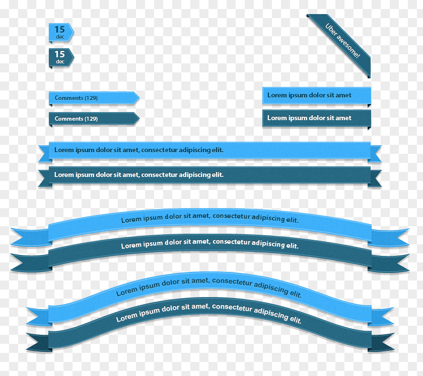 Blue Page Banner Navigation Label Web PNG