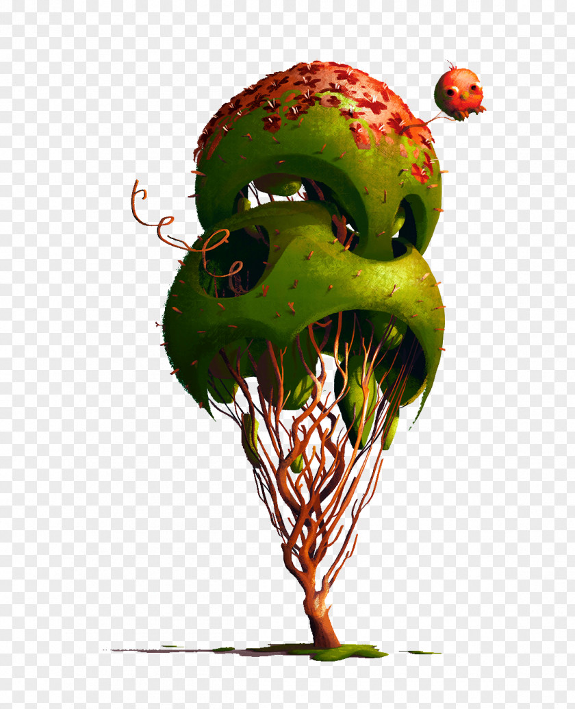 Creative Cartoon Mushroom Tree Drawing Creativity Natural Environment Illustration PNG