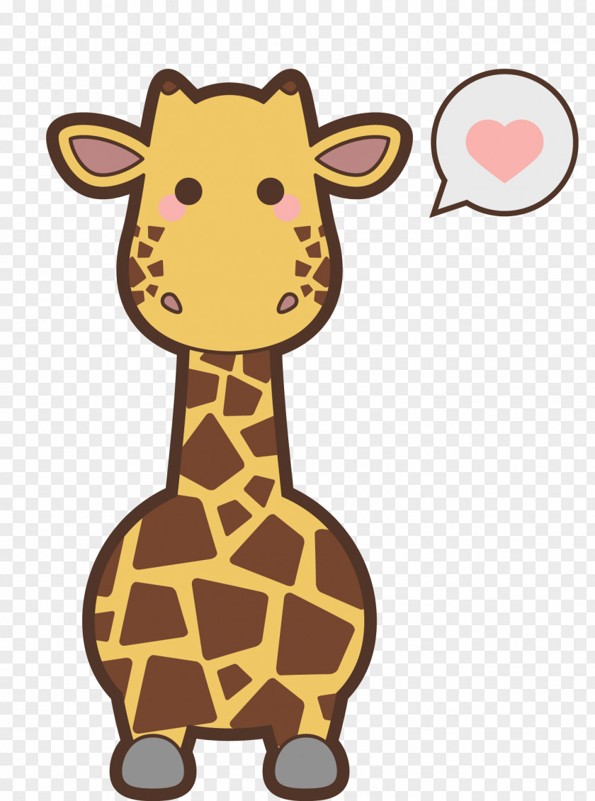 Creative Hand-painted Giraffe Safari Animal Kavaii Icon PNG