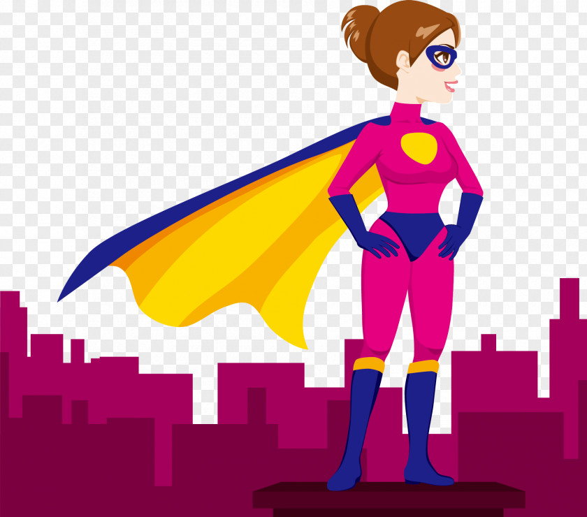 Pink Dress Up Female Superman Superwoman Superhero Clip Art PNG