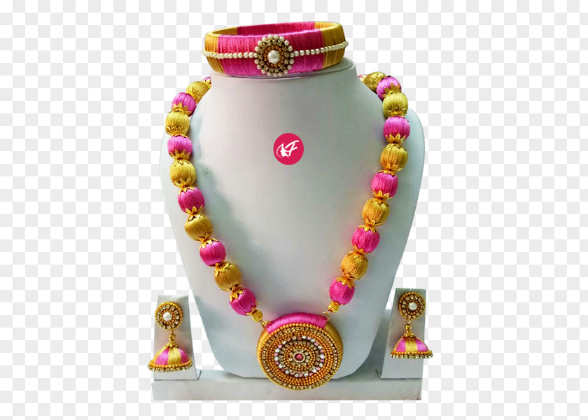 Silk Thread Jewellery Manufacturer, Material Wholesale, GemstoneSilk Necklace Earring Ammy Fashions PNG