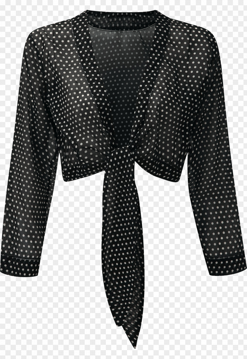 Bezel Blouse Polka Dot Necktie Shirt Swimsuit PNG