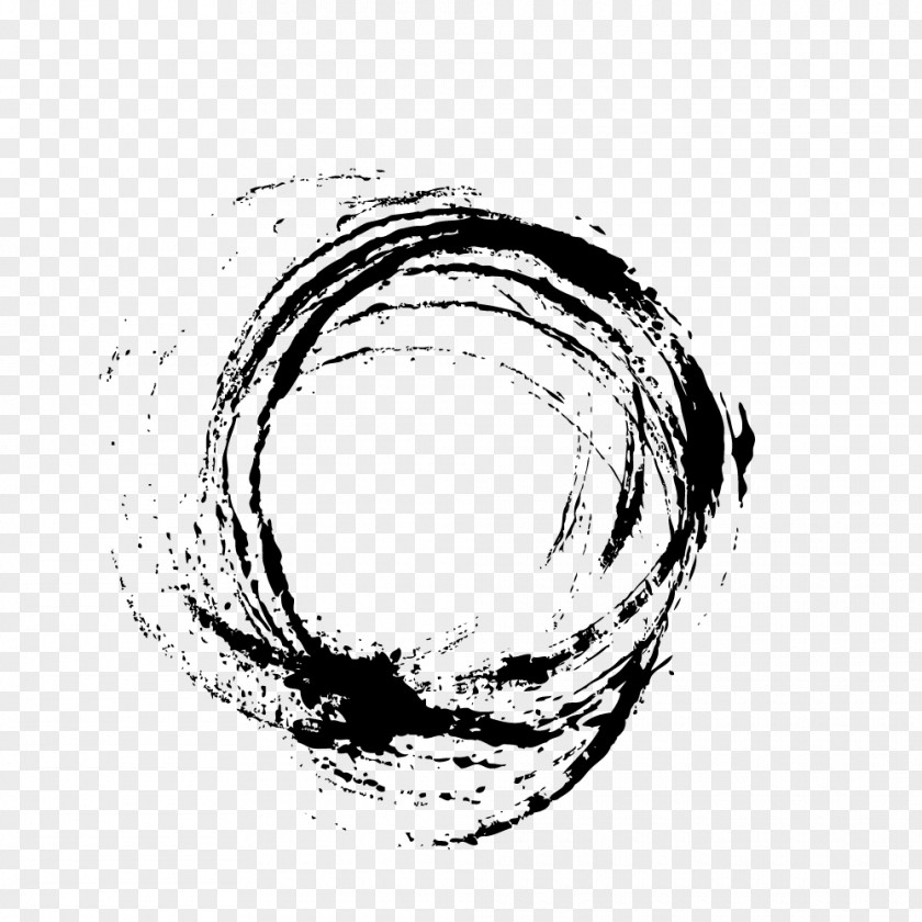 Black Brush Ink Stains PNG
