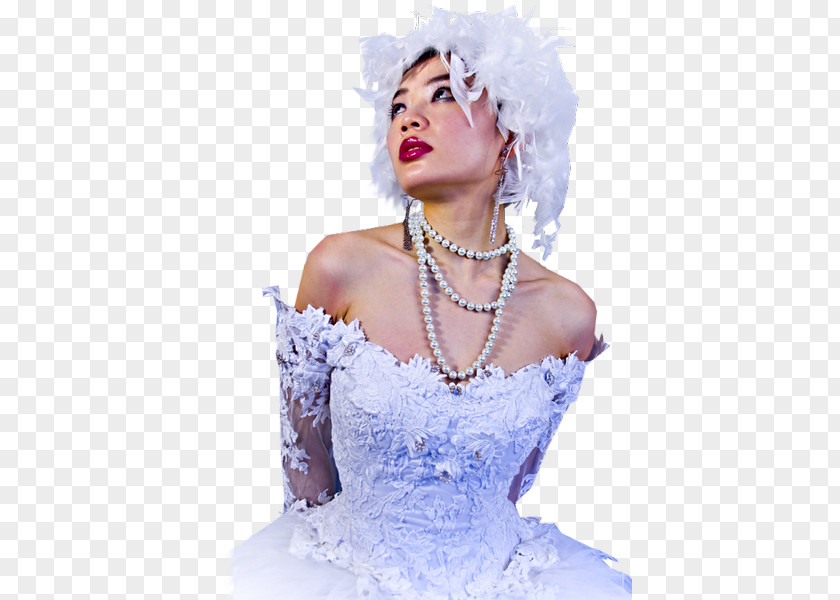 Model Fashion Wedding Dress Headpiece PNG