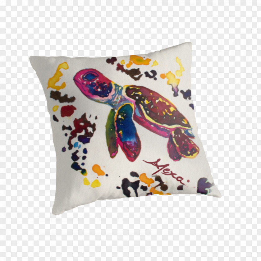 Sea Turtle Pillows Throw Cushion Purple PNG