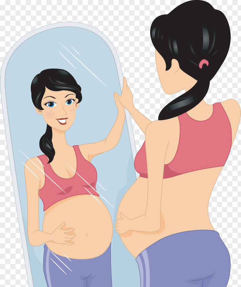 A Pregnant Woman In The Mirror Pregnancy Acne Pimple Symptom Disease PNG