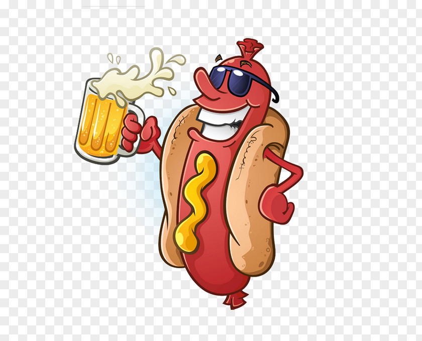 Cartoon Hot Dog Stock Image Bratwurst Beer Barbecue PNG