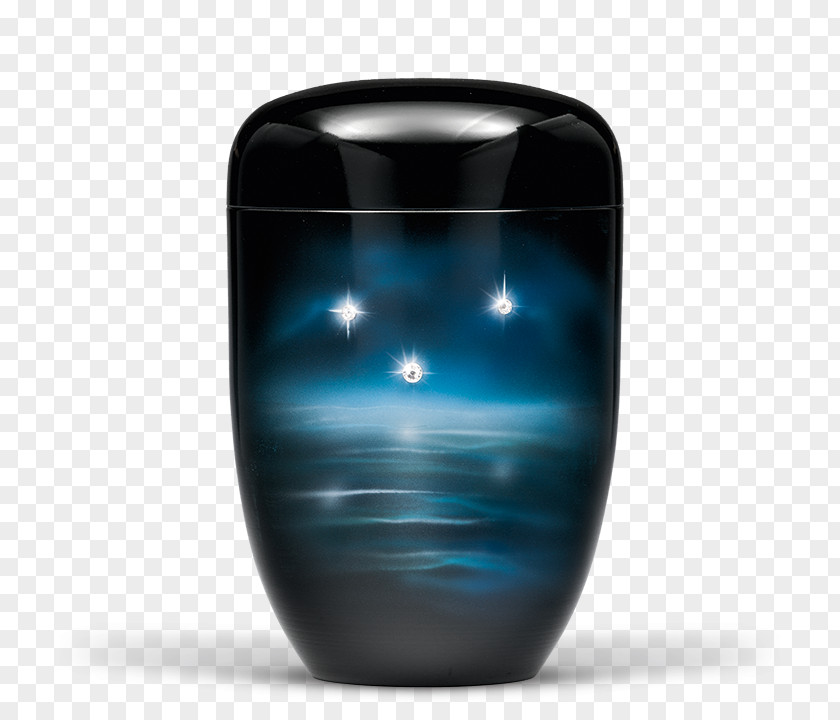 Gravur Vase Glass Bestattungsurne Cobalt Blue Ecology PNG