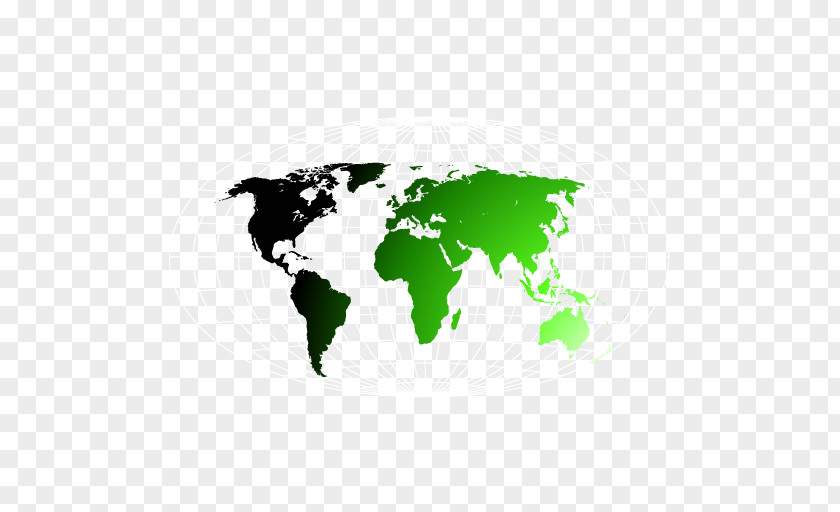 Green Globe With Grid World Map PNG