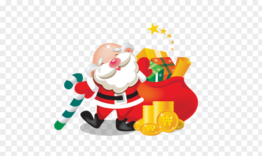 Cartoon Carrying A Gift To Santa Claus Breakfast Pancake Buffet Clip Art PNG