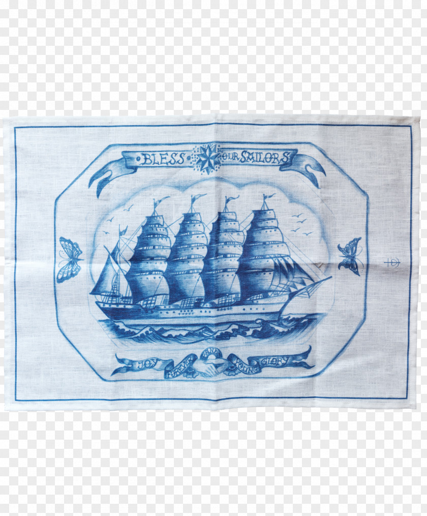 Hand-painted Cover Design Sailboat Towel Tablet Textile Soul Objects Linen PNG