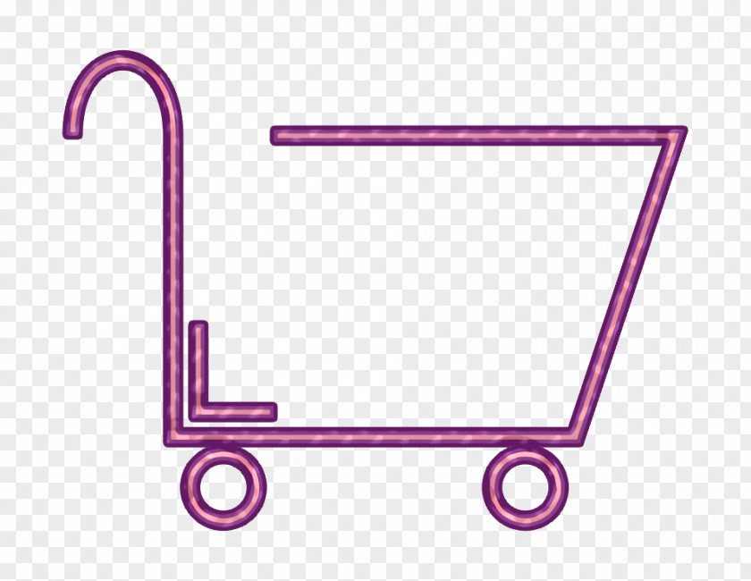 Magenta Vehicle Basket Icon Outline Red PNG