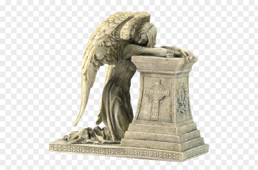 Mourning Angel Of Grief Statue Weeping Figurine PNG