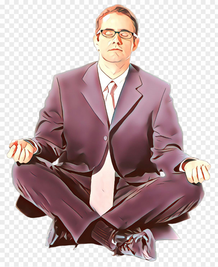 Sitting Purple Male Suit Gentleman PNG