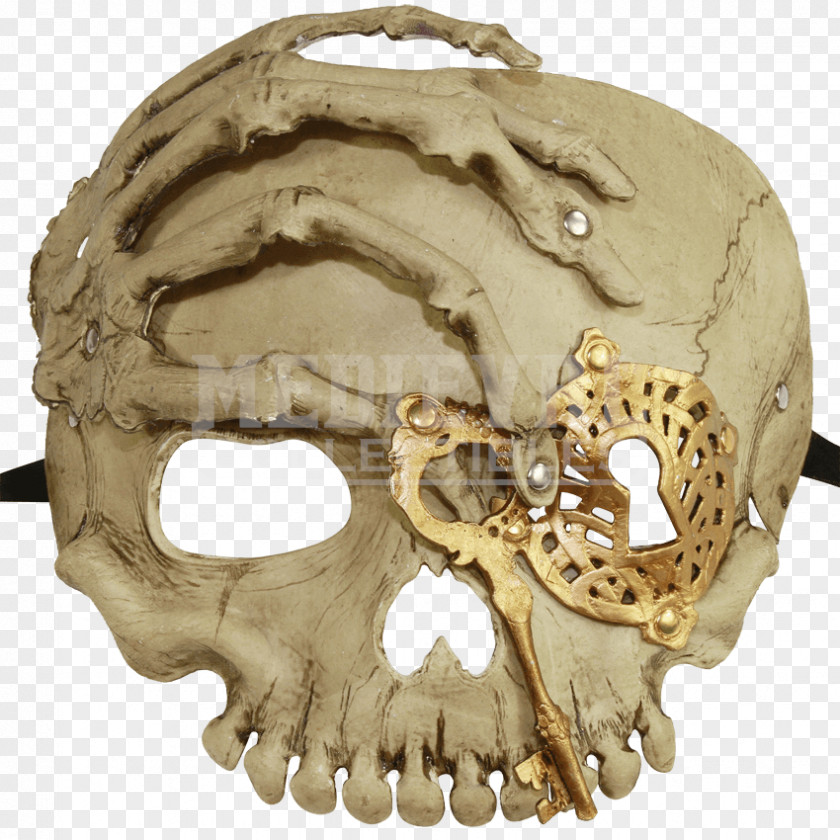 Skull Caribbean Skeleton Mask Gold PNG