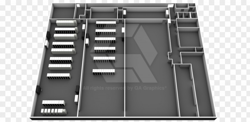 Building 3D Floor Plan Data Center PNG