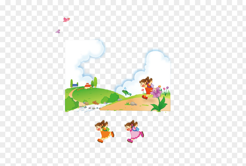 Running On The Field Illustration PNG