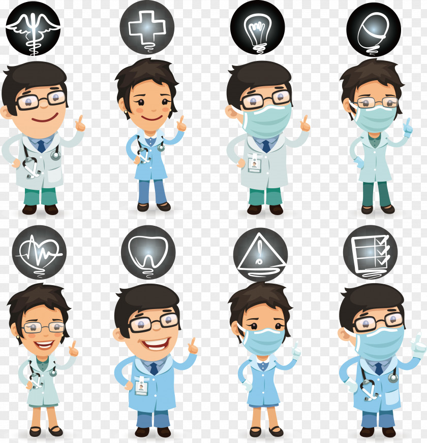 Cartoon Doctors And Nurses Nurse Physician Health Care PNG