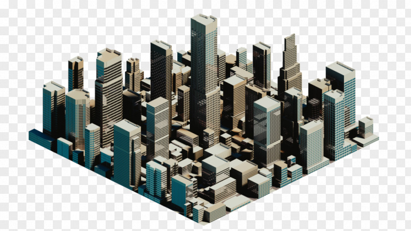 Isometric City Blender Three-dimensional Space Rendering Projection Art PNG