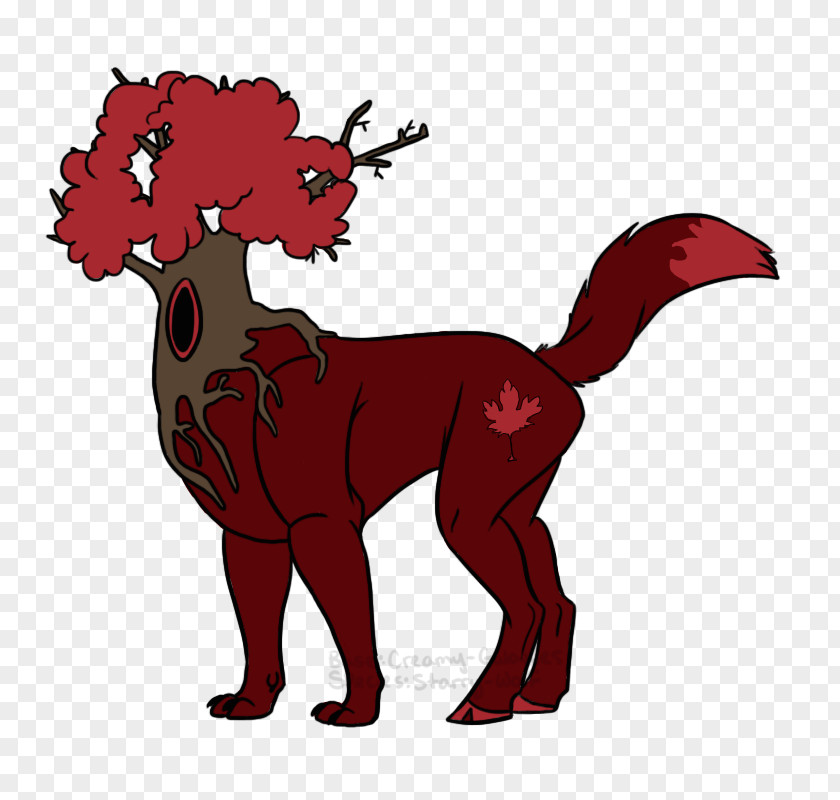Red Maple Leaves Canidae Reindeer Horse Dog PNG