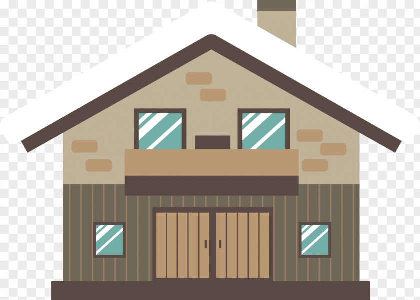 Vintage House In Winter Material Snow Euclidean Vector PNG